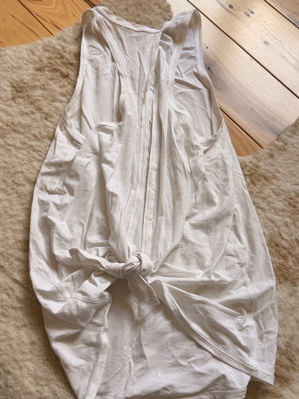 Lululemon tie back white tank top size 4